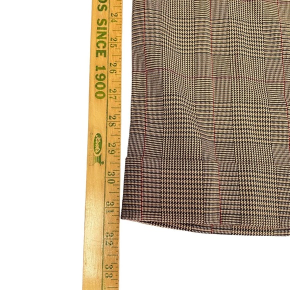 Ninety Women's Sz 4 Brown Fall Plaid Houndstooth Straight Leg Trousers Pants - Picture 12 of 16